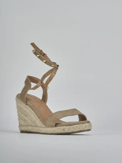 Espadrillas tacco 8cm cam. sosten beige