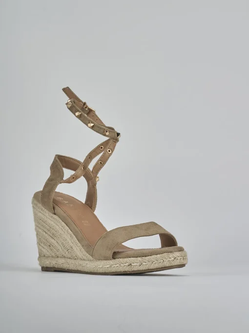 Espadrillas tacco 8cm cam. sosten beige
