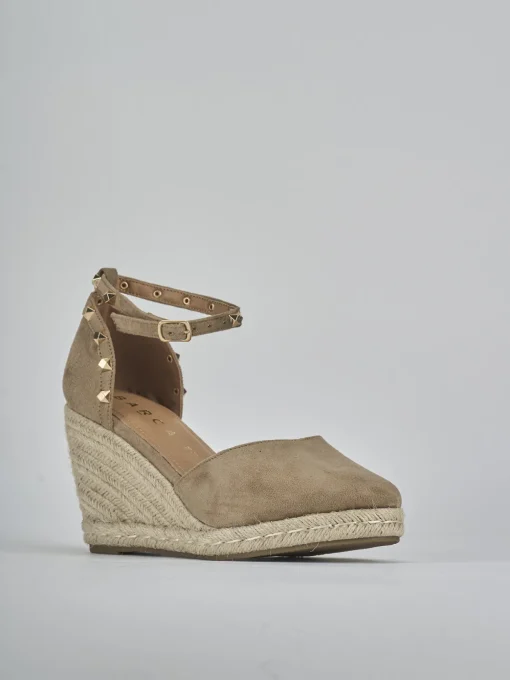 Espadrillas tacco 9cm cam. sosten beige