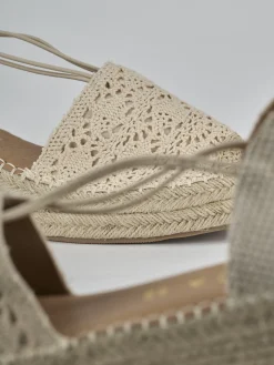 Espadrillas tacco 6cm cam. sosten beige