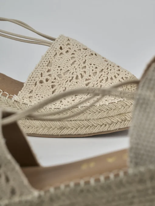 Espadrillas tacco 6cm cam. sosten beige