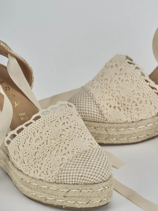 Espadrillas tacco 11cm cam. sosten beige