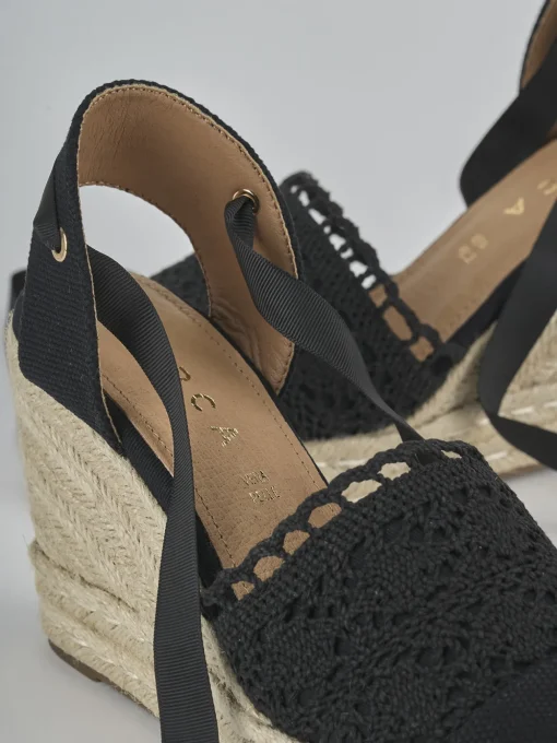 Espadrillas tacco 11cm cam. sosten nero
