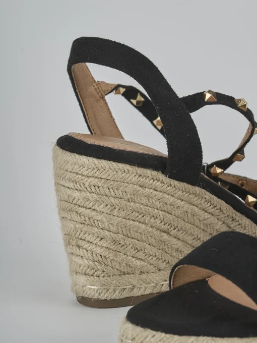 Espadrillas tacco 9cm cam. sosten nero