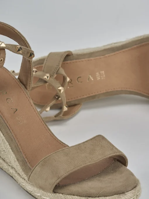 Espadrillas tacco 8cm cam. sosten beige