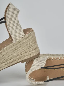 Espadrillas tacco 6cm cam. sosten nero