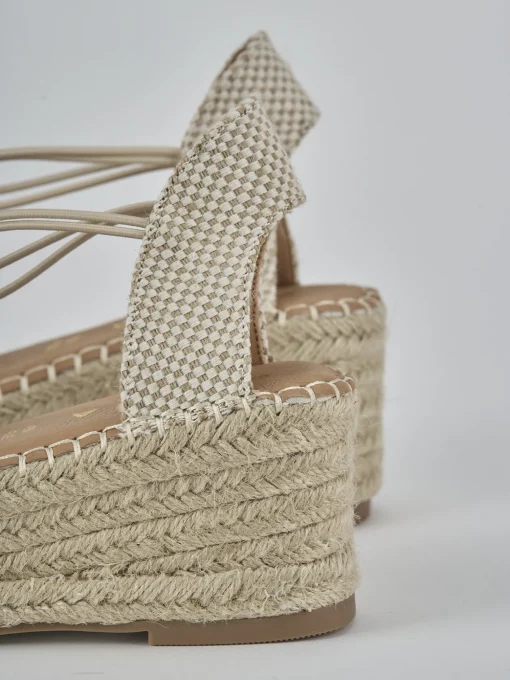 Espadrillas tacco 6cm cam. sosten beige