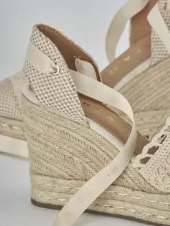 Espadrillas tacco 11cm cam. sosten beige