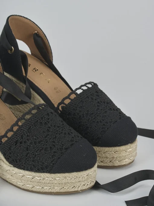 Espadrillas tacco 11cm cam. sosten nero