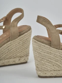 Espadrillas tacco 8cm cam. sosten beige