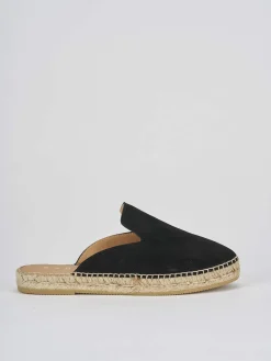 Espadrillas tacco 2cm camoscio nero