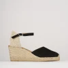 Espadrillas tacco 6cm camoscio nero