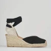 Espadrillas tacco 6cm camoscio nero