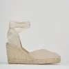 Espadrillas tacco 8cm camoscio beige