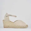 Espadrillas tacco 7cm camoscio beige