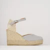 Espadrillas tacco 5cm camoscio azzurro