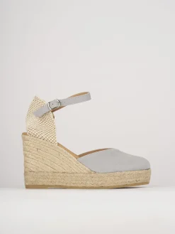 Espadrillas tacco 5cm camoscio azzurro