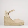 Espadrillas tacco 5cm camoscio beige