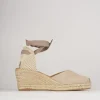 Espadrillas tacco 5cm camoscio beige