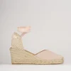 Espadrillas tacco 5cm camoscio rosa