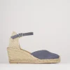 Espadrillas tacco 6cm camoscio rosa