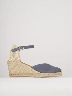Espadrillas tacco 6cm camoscio rosa