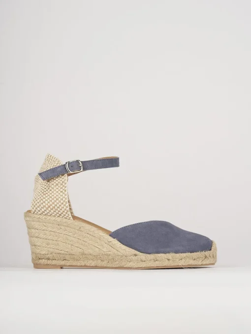 Espadrillas tacco 6cm camoscio rosa