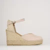 Espadrillas tacco 5cm camoscio rosa