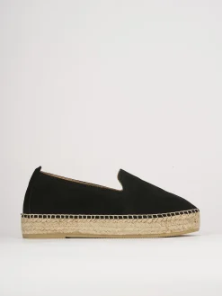 Espadrillas tacco 1cm camoscio nero