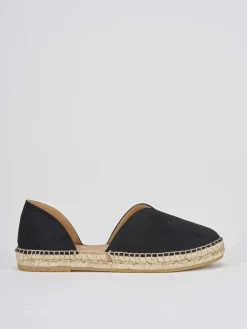 Espadrillas tacco 2cm camoscio nero