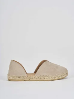 Espadrillas tacco 2cm camoscio beige