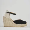 Espadrillas tacco 9cm camoscio nero