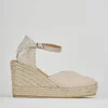 Espadrillas tacco 9cm camoscio beige
