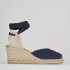 Espadrillas tacco 6cm camoscio blu