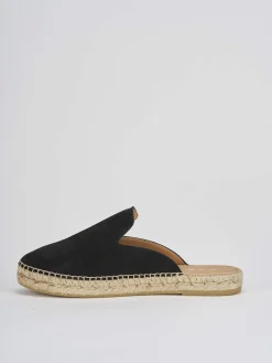 Espadrillas tacco 2cm camoscio nero