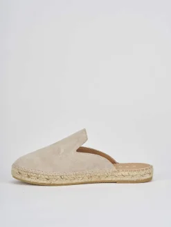 Espadrillas tacco 2cm camoscio beige