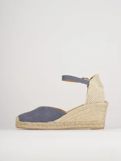 Espadrillas tacco 6cm camoscio rosa