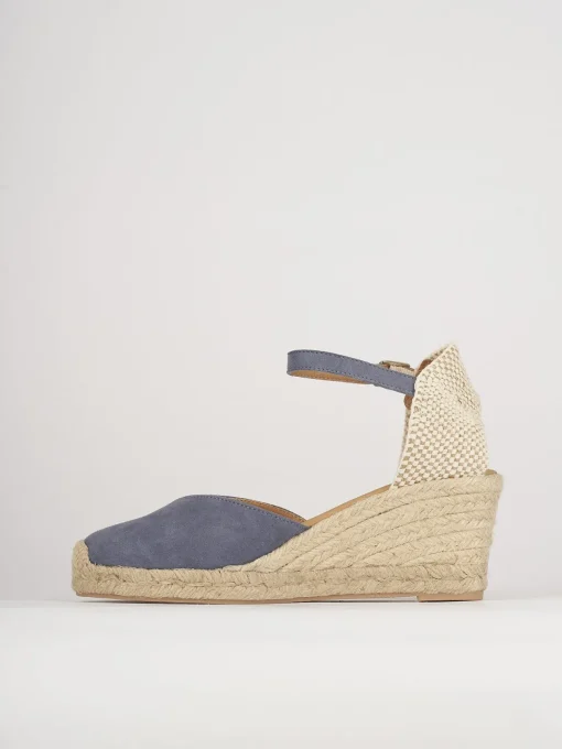 Espadrillas tacco 6cm camoscio rosa