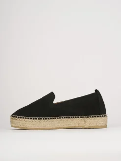 Espadrillas tacco 1cm camoscio nero