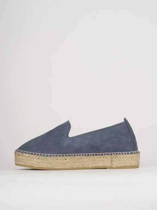 Espadrillas tacco 1cm camoscio rosa