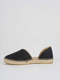 Espadrillas tacco 2cm camoscio nero