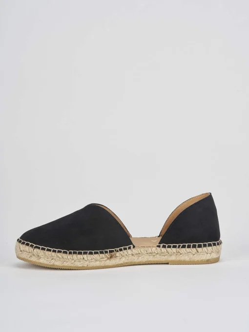 Espadrillas tacco 2cm camoscio nero