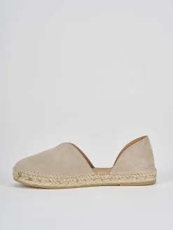 Espadrillas tacco 2cm camoscio beige