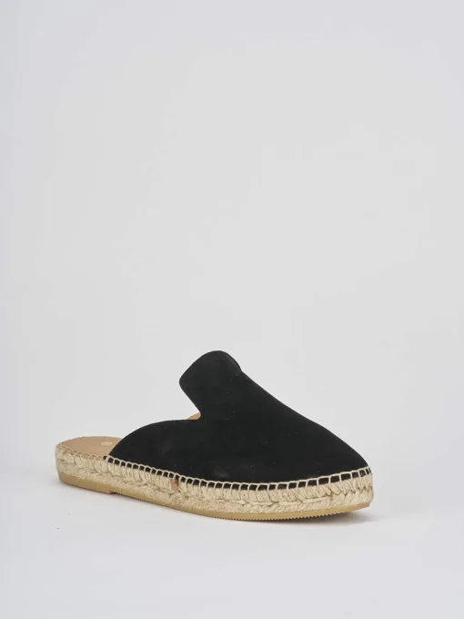 Espadrillas tacco 2cm camoscio nero