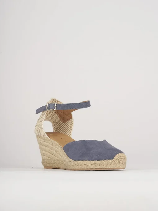 Espadrillas tacco 6cm camoscio rosa