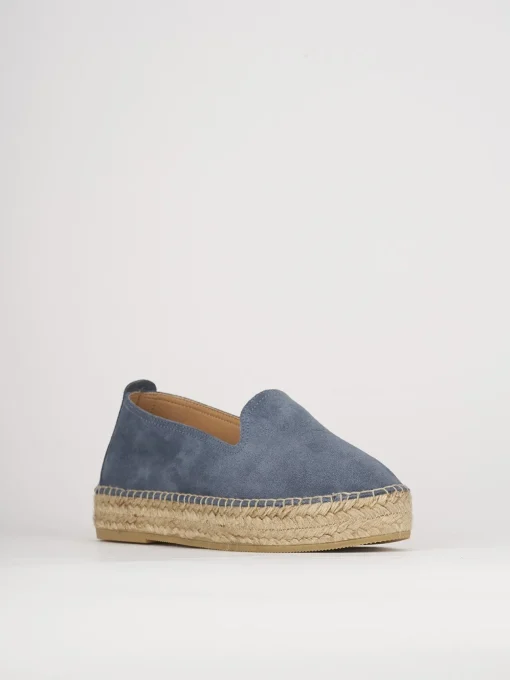 Espadrillas tacco 1cm camoscio rosa