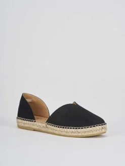 Espadrillas tacco 2cm camoscio nero