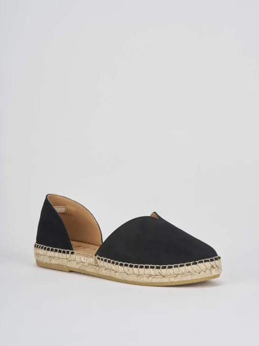 Espadrillas tacco 2cm camoscio nero