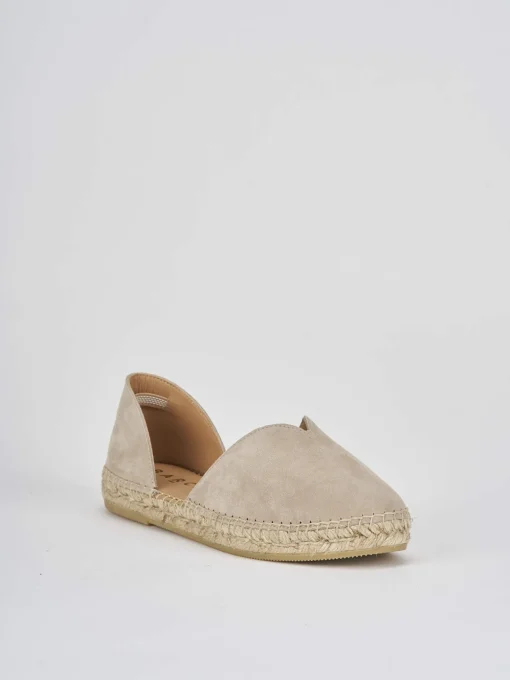 Espadrillas tacco 2cm camoscio beige