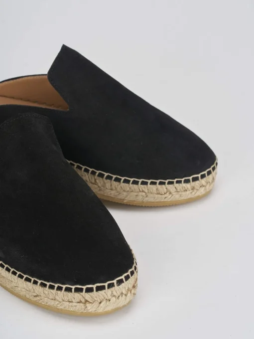 Espadrillas tacco 2cm camoscio nero